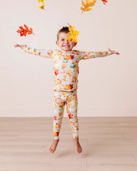 Baby Kids Bamboo Pajamas — Fall Or Nothing Two-Piece Pajama Set — Image 1