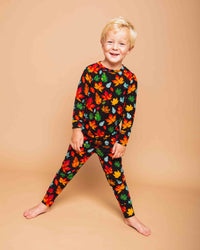 Baby Kids Bamboo Pajamas — Fallow The Leader Long Sleeve Pajama Set — Image 1