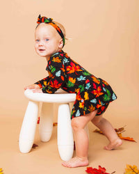 Baby Kids Bamboo Pajamas — Fallow The Leader Long Sleeve Ruffle Dress — Image 1