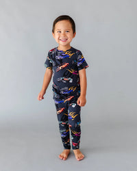 Baby Kids Bamboo Pajamas — Fast Track Short Sleeve Two-Piece Pajama Set — Image 1
