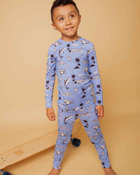 Baby Kids Bamboo Pajamas — Shark Week™ Feelin' Fin-tastic Long Sleeve Pajama Set — Image 1