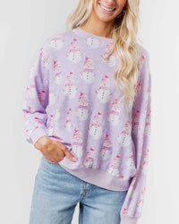 Baby Kids Bamboo Pajamas — Feelin' Snow Pretty Women's Relaxed Crew Neck Sweatshirt — Image 1