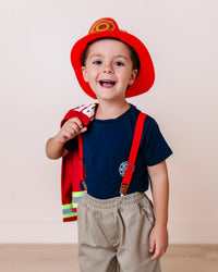 Baby Kids Bamboo Pajamas — Firefighter 3 Piece Set — Image 1