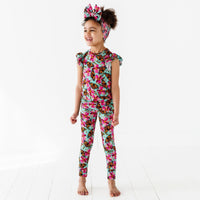 Baby Kids Bamboo Pajamas — Floral Flutter Two-Piece Pajama Set — Image 1