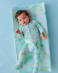 Baby Kids Bamboo Pajamas — For What It's Earth Changing Pad Cover - Green — Image 1