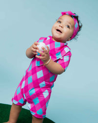 Baby Kids Bamboo Pajamas — Fore The Love Shortie Romper — Image 1