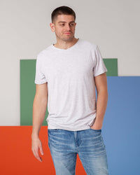 Baby Kids Bamboo Pajamas — Heather Grey Men's Short Sleeve T-Shirt — Image 1