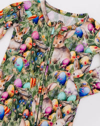 Baby Kids Bamboo Pajamas — Gang's All Hare Convertible Romper — Image 1