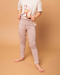 Baby Kids Bamboo Pajamas — Gingham Style Bamboo Leggings — Image 1
