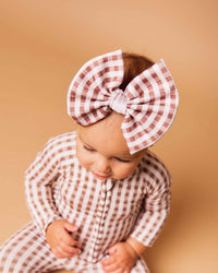 Baby Kids Bamboo Pajamas — Gingham Style Biggie Bow — Image 1