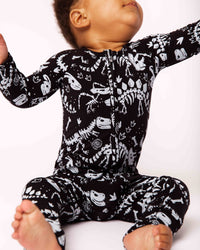 Baby Kids Bamboo Pajamas — Glow Extinct Convertible Romper — Image 1