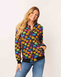 Baby Kids Bamboo Pajamas — Glow Hard or Glow Home Adult Bomber Jacket — Image 1