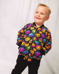 Baby Kids Bamboo Pajamas — Glow Hard or Glow Home Kid's Bomber Jacket — Image 1