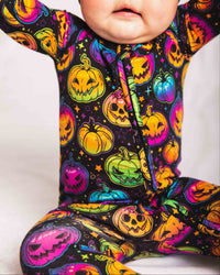 Baby Kids Bamboo Pajamas — Glow Hard or Glow Home Convertible Romper — Image 1