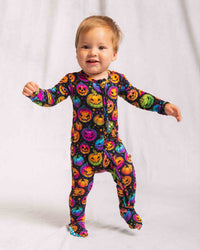 Baby Kids Bamboo Pajamas — Glow Hard or Glow Home Footie — Image 1