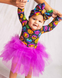 Baby Kids Bamboo Pajamas — Glow Hard or Glow Home Long Sleeve Tulle Tutu — Image 1