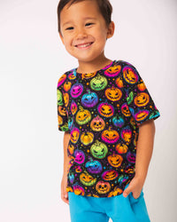 Baby Kids Bamboo Pajamas — Glow Hard or Glow Home T-Shirt — Image 1