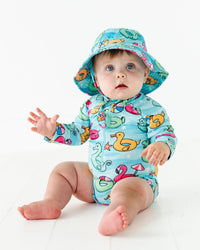 Baby Kids Bamboo Pajamas — Go With The Float Rash Guard One Piece Swimsuit — Image 1