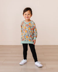 Baby Kids Bamboo Pajamas — Gobble 'til You Wobble Crew Neck Sweatshirt - Green — Image 1