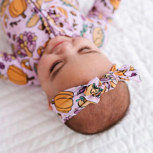Baby Kids Bamboo Pajamas — Gobble 'til You Wobble Headwrap - Pink — Image 1