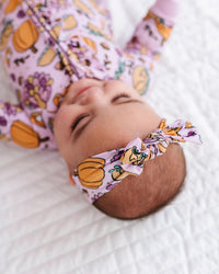 Baby Kids Bamboo Pajamas — Gobble 'til You Wobble Headwrap - Pink — Image 1