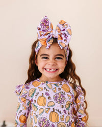 Baby Kids Bamboo Pajamas — Gobble 'til You Wobble Biggie Bow - Pink — Image 1