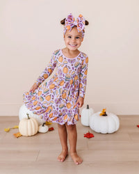 Baby Kids Bamboo Pajamas — Gobble 'til You Wobble Girls Dress & Shorts Set - Pink — Image 1