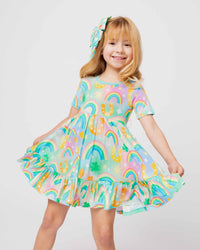 Baby Kids Bamboo Pajamas — Good As Gold Short Sleeve Dress & Shorts Set — Image 1