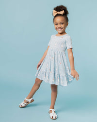 Baby Kids Bamboo Pajamas — Goose on the Loose Short Sleeve Dress & Shorts Set — Image 1