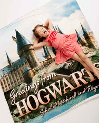 Baby Kids Bamboo Pajamas — Harry Potter™ Greetings from Hogwarts Large Plush Blanket — Image 1