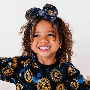 Baby Kids Bamboo Pajamas — Harry Potter™ Hogwarts Night Sky Biggie Bow — Image 1