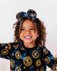 Baby Kids Bamboo Pajamas — Harry Potter™ Hogwarts Night Sky Biggie Bow — Image 1