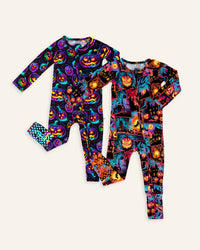 Baby Kids Bamboo Pajamas — Glow Getter & I Haunt It That Way Convertible Romper Bundle — Image 1