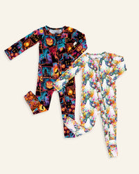 Baby Kids Bamboo Pajamas — Boo-tiful Blooms & I Haunt It That Way Convertible Romper Bundle — Image 1