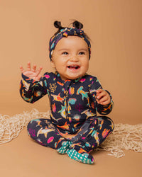 Baby Kids Bamboo Pajamas — Hammer Time Footie — Image 1