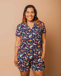 Baby Kids Bamboo Pajamas — Hammer Time Women's Collar Shirt & Shorts Set — Image 1