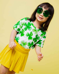 Baby Kids Bamboo Pajamas — Happy Go Lucky T-Shirt — Image 1