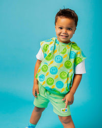 Baby Kids Bamboo Pajamas — Happy Surge Hooded T-Shirt & Shorts Set — Image 1
