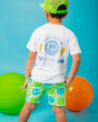 Baby Kids Bamboo Pajamas — Happy Surge Short Sleeve T-Shirt & Shorts Set — Image 1