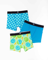 Baby Kids Bamboo Pajamas — Happy Surge 3-Pack Boy's Boxer Brief Underwear — Image 1