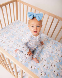 Baby Kids Bamboo Pajamas — Harry Potter™ Hedwig's Sky Mail Crib Sheet — Image 1