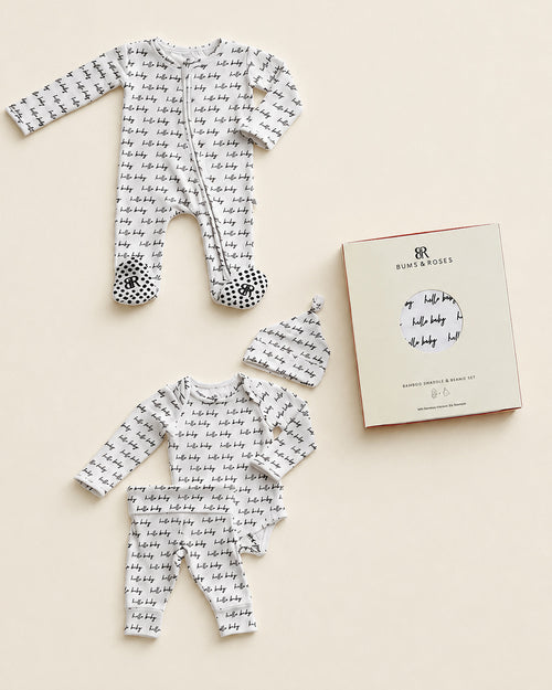 Baby Kids Bamboo Pajamas — Hello Baby Essential Bundle — Image 1