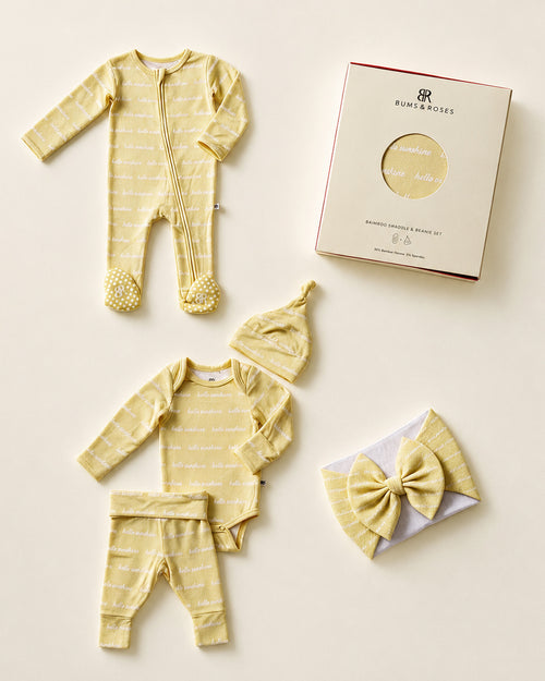 Baby Kids Bamboo Pajamas — Hello Sunshine Essential Bundle — Image 1