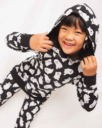 Baby Kids Bamboo Pajamas — Here Ghost Nothing Hooded Jogger Set — Image 5
