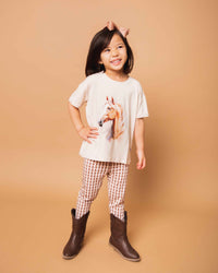Baby Kids Bamboo Pajamas — Horse Graphic T-Shirt — Image 1
