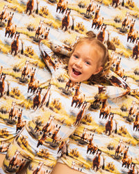 Baby Kids Bamboo Pajamas — Horse of Course Bum Bum Blanket — Image 1
