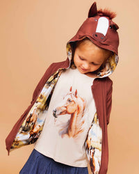 Baby Kids Bamboo Pajamas — Horse of Course Reversible Jacket — Image 1