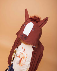 Baby Kids Bamboo Pajamas — Horse of Course Reversible Jacket — Image 1
