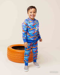 Baby Kids Bamboo Pajamas — Hot Wheels™ Full Throttle Jogger Set — Image 1