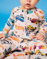 Baby Kids Bamboo Pajamas — Hot Wheels™ Rebel Racer Convertible Romper — Image 1